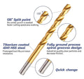 15pcs-set Titanium Cobalt HSS Jobber Drill Bits Set Twist Drill Bits with Case Ranging From 1/16" to 3/8"