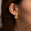 2023 Vintage Style Stud Earrings 18k Gold Plated Stainless Steel Zircon Hammer Set for Women Wedding Party