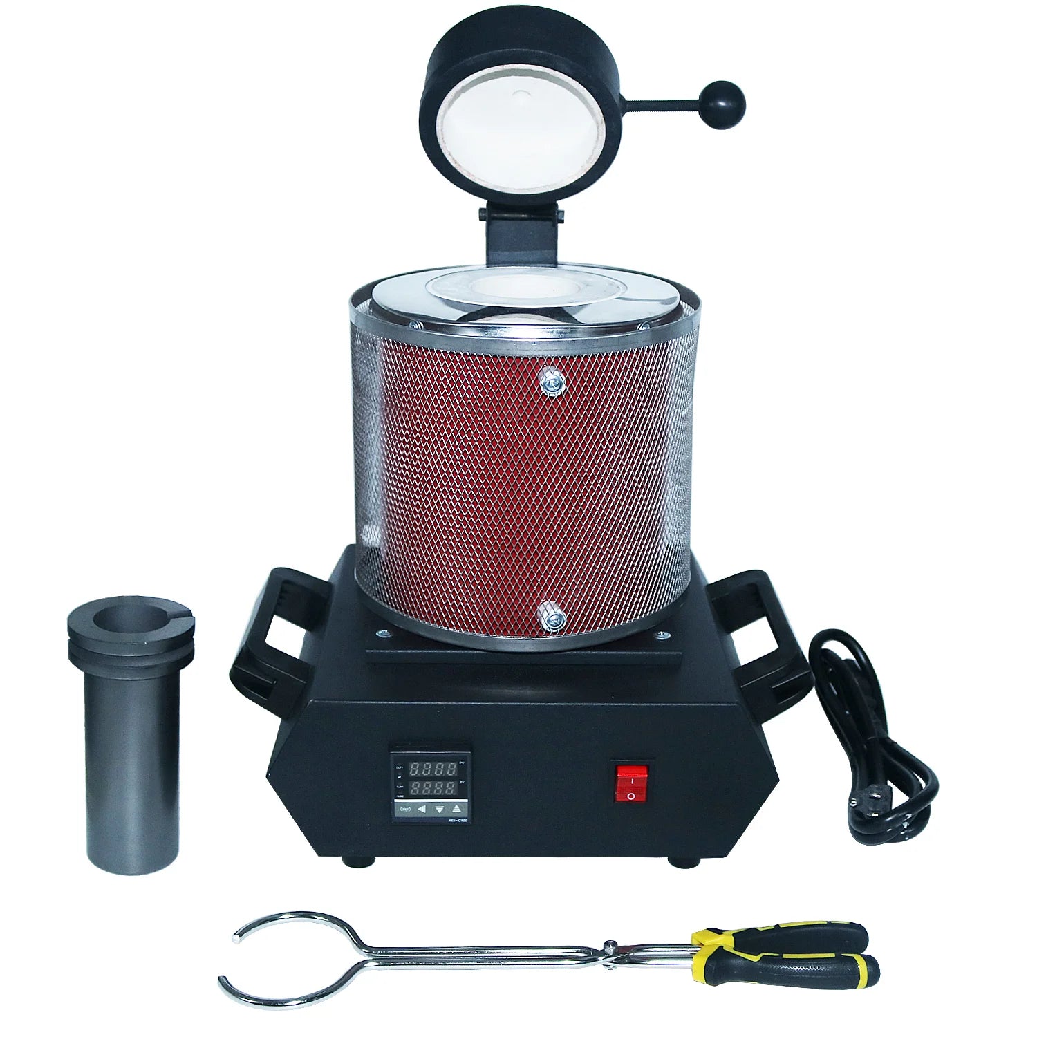 Portable 1100â„ƒ Digital Heating Induction Melting Machine 3kg Crucible Gold Silver Copper Furnace Protective Net Small Metal