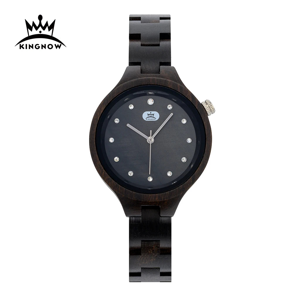 KINGNOW High Grade Women's Fashion Quartz Wristwatch Customizable Wooden Box Sport and Business Styles