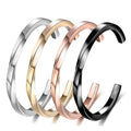 Stainless Steel C-shaped Twisted Open Bracelet Men and Women Couples Titanium Steel Simple Bracelet New Fashion Trend Jewelry