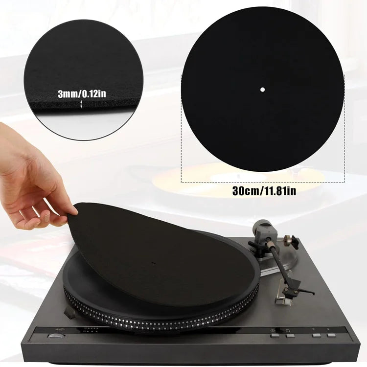 OEM Wholesale Custom Printed Anti Slip Mat White Round Vinyl Record Dust Cover Pad for Home Table Use for Vinyl Record Player