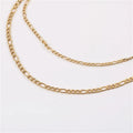 Wholesale Two Layers Stainless Steel 18K Gold Figaro Chain Chains Necklace for Women