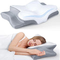Adjustable Orthopedic Memory Foam Contour Pillow Modern Portable Design for Back Side Sleepers Cooling Features for Neck Comfort