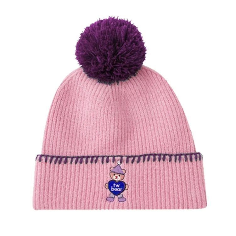 Custom logo Knitting Winter Warm Stylish 100% Acrylic Embroidery Cartoon Knitted Beanie Hats for Women