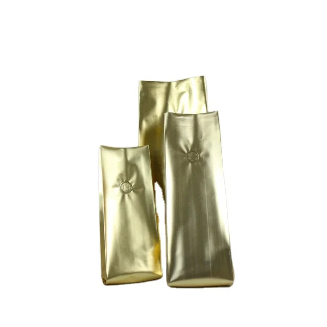 Custom Eight Side Sealing PE Food-Grade Packaging Bags 250G Flat Bottom with Valve Zipper for Coffee Beans Industrial Use