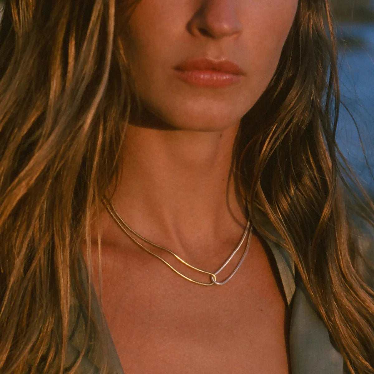 18K Gold Plated Stainless Steel INS Style Unique Spliced Necklace Trendy & Exquisite Summer Jewelry for Gifts