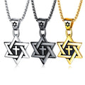 Hexagram Star Necklace Hollow Pendant Cross Diamond  Star of David Necklace