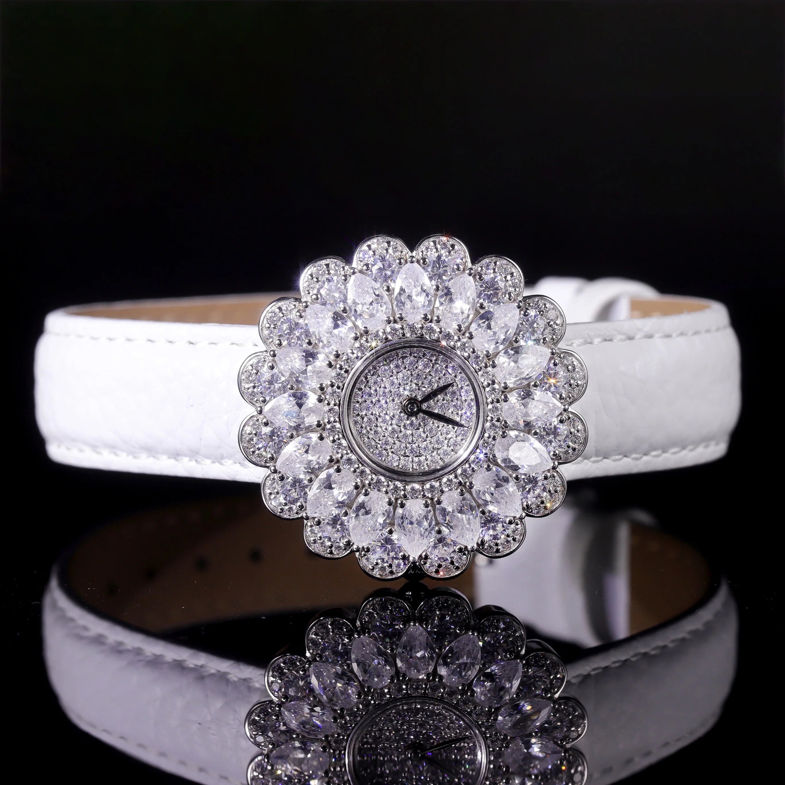 JW001F Abiding Factory Price Luxury Design Cubic Zirconia Bling 925 Sterling Silver Women Ice Out Cz Diamond Quartz Watch