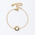 2025 Fashion Jewelry Anti Tarnish 18K Gold Plated Stainless Steel Trending Designer Italian Green Zircon Charm Bracelets