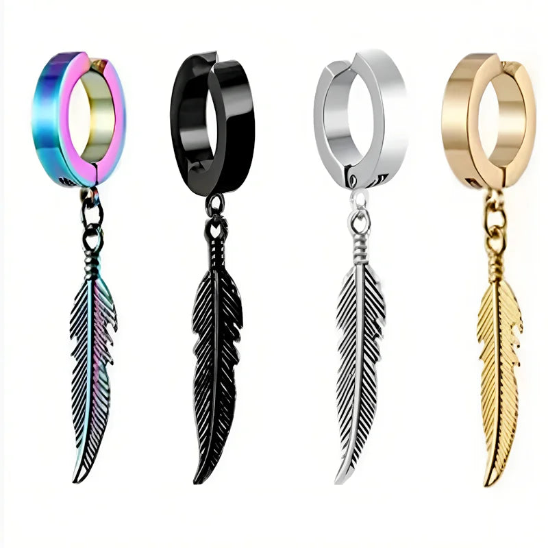 Stylish Stainless Steel Ear Clips with Diamond Punk Style Earrings Jewelry Accessories for Parties Without Ear Holes
