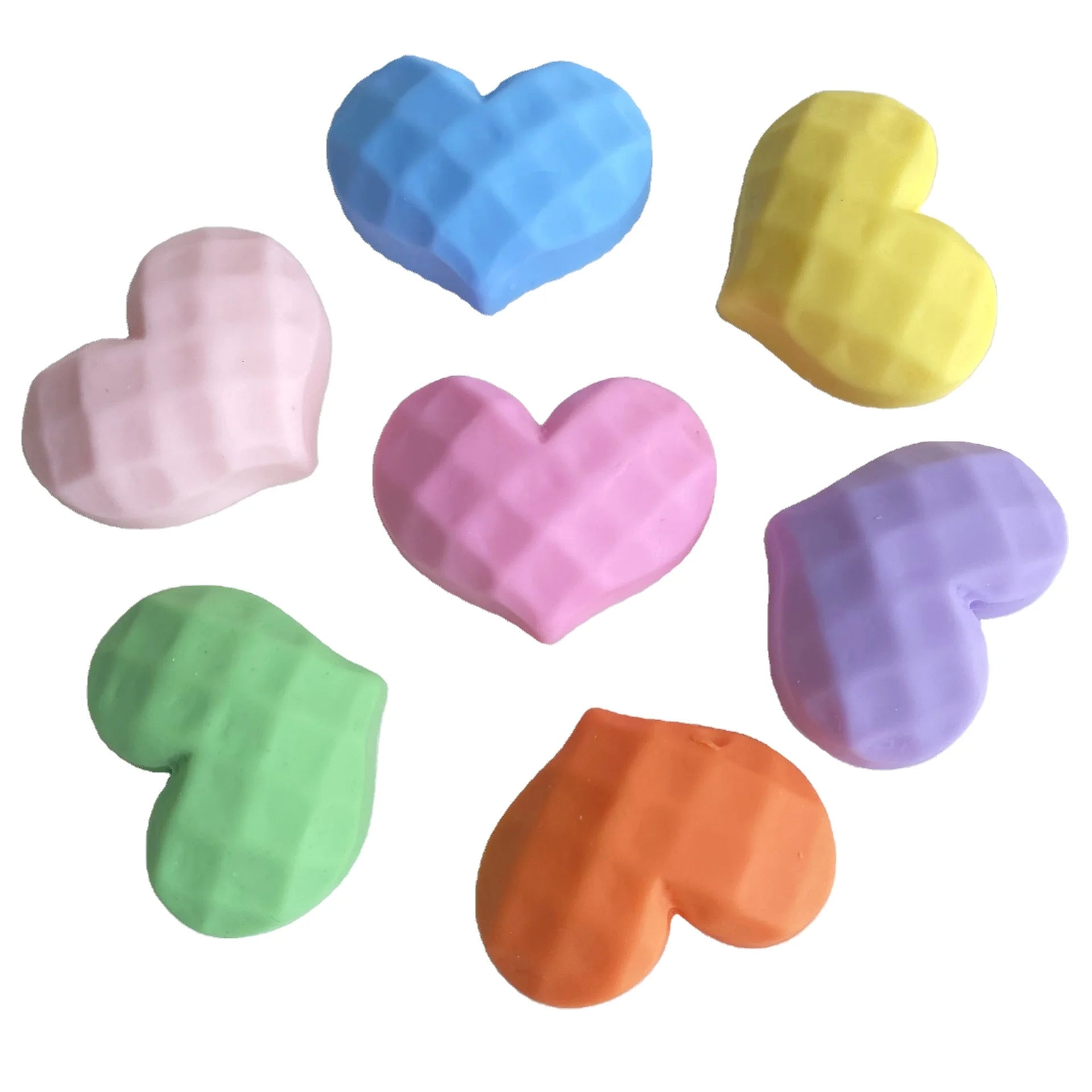 Flat Back Matt Effect Colored Heart Resin Cabochon Girl Hair Band Rope Jewelry Making