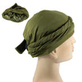 HZM-23398 Turban for Men Pre-Tied Traditional Head Wrap Satin Lined Soft Modal Fabric Bonnet With Magic Tape