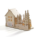 Handmade Christmas Log Cabin LED Lights Display DIY Assembly Figurine & Toy for All Ages Unique Laser Cut Window House Gift