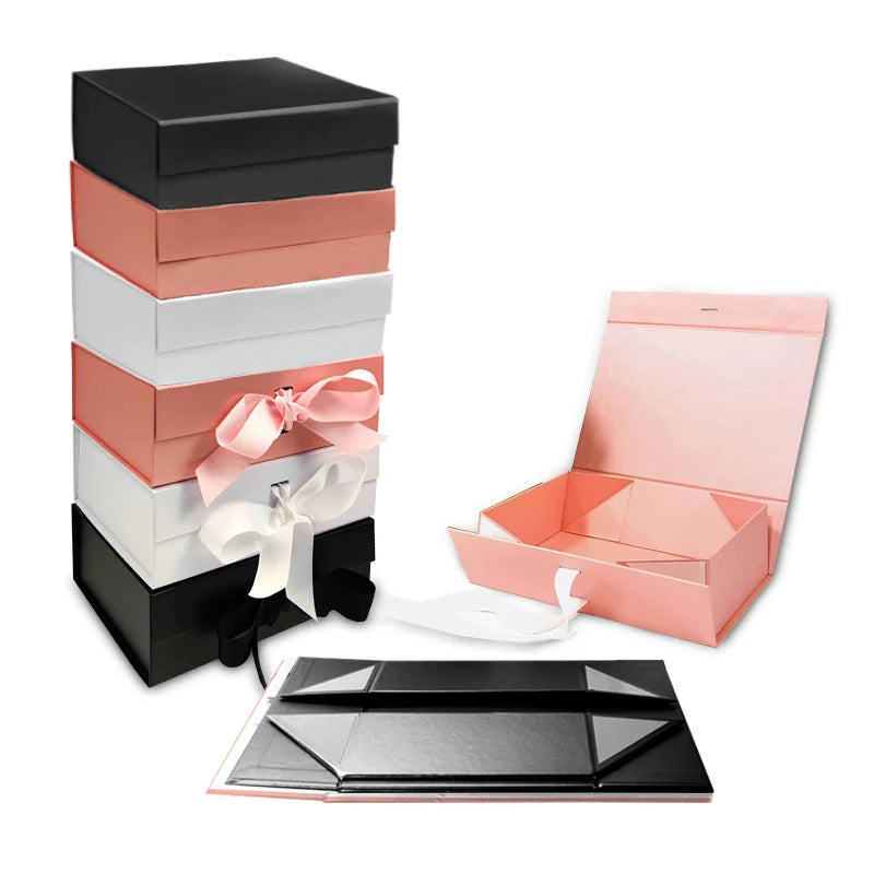 Luxury Custom Logo Large Foldable Rigid Cardboard Paper Gift Packaging Shoe Box