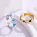 BM Eco-friendly Fashion Jewelry Wholesale Hypoallergenic Gold Stainless Steel Flower Rings for Women