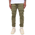 Custom logo Elastic Sweatpants No Drawstring Side Pocket Fitted  Cargo Sweatpants