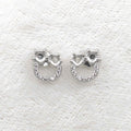 Sterling Silver 3*3mm Semi Mount Stud Earrings Empty Frame Support Blank Setting S925 Base Without Center Stone for DIY Inlay