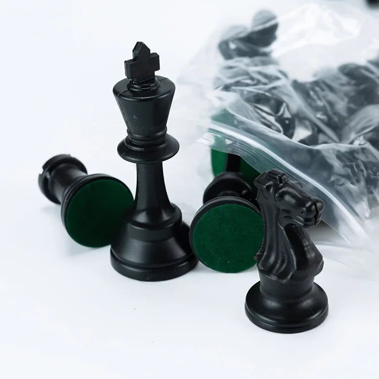 Factory Direct Sales Plastic Chess Pieces Set Table Game Puzzle Decompression L Size 36pcs Black White Customizable