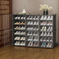 Quality Modern Shoe Rack Cabinet Storage Convertible Extendable Stackable Black Clear Door Cheap Plastic Living Room Cabinets