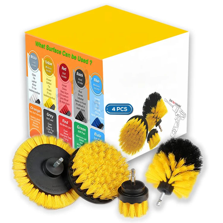 Zhenda Factory 4 Pcs  Automatic Drill Wheel Cleaning Power Brush Set