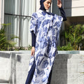 Motive Force 4-Piece Set of Women's Muslim Digital Print Swimsuit Breathable Plus Size Islamic Clothes Burkini Swimsuit