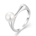 QX Custom Minimalist Luxury Fashion Fine Jewelry 925 Silver Pearl Ring for Women Valentine's Mother's Day Gift