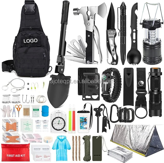 AJOTEQPT 250Pcs Survival Gear First Aid Kit Molle System Compatible Emergency Tent Adventure Kit-Safety & Survival Gear