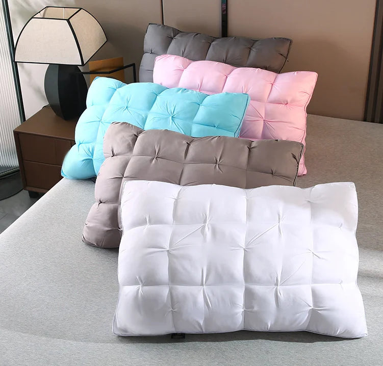 1000g Washable Vacuum Twisted Flowers Microfiber Hilton Hotel Pillow with Handbag