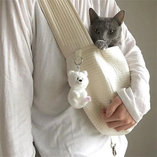 Wholesale Stocked White a Pet Dog Sling Overnight Bag
