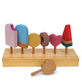 Wooden Waldorf Toy Set Montessori Wooden Diy Toy for Painted Wooden Handmade Ice Cream Toy Set for Kids
