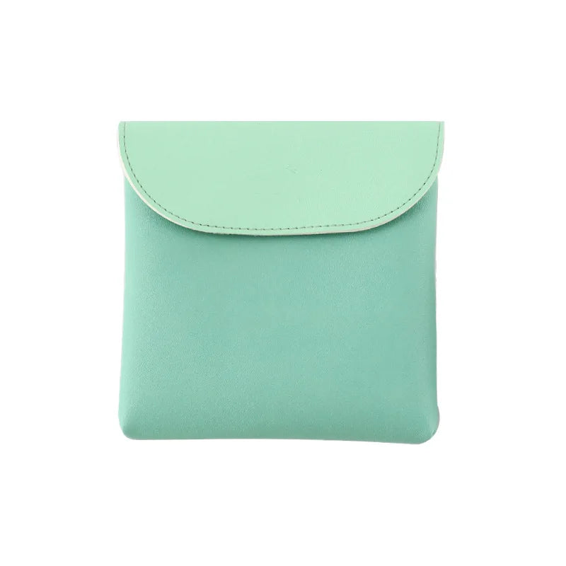 Portable Lady Leather Sanitary Napkins Pads Cover Carry Pouch Outdoor Makeup Cosmetic Organizer Bag