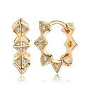 CAOSHI Custom Women Fashion Jewelry Earrings for Exquisite Polygon Design Cubic Zirconia Gold Plated CZ Hoop Earrings for Women