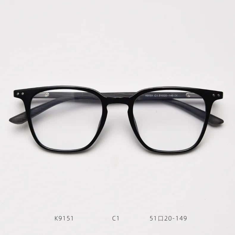TR90 Wood Grain Vintage Round Glasses Frame Anti Blue Light Myopia Optical Eyeglasses for Men Women Customized Prescription