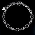 Sterling Silver 6*6mm Semi Mount Bracelet Empty Support Blank Claws Setting S925 Base Holder Without Center Stone Inlay for DIY
