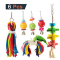 Durable Bird Supplies Toys Set 6 Combination Chew Toy for Parrots Small Animals Rope Toy Plastic Ball Bell Toy