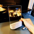 5V 1A  Usb ABS Base with Blank Acrylic Night Light with One Pen DIY Erasable Night Lamp