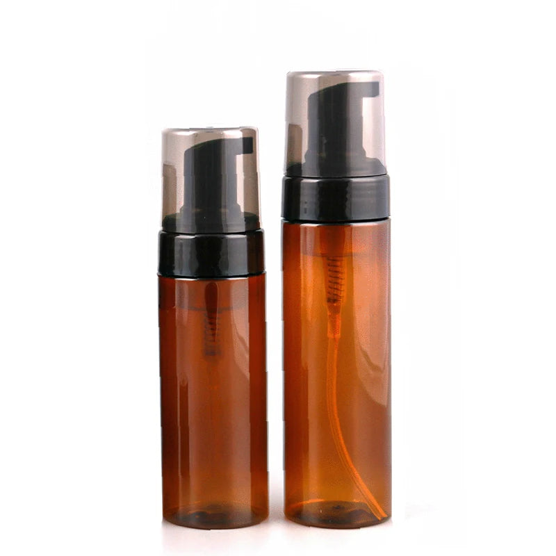 100ml 4oz 150ml 200ml Amber Plastic Foam Cleanser Mousse Bottle Empty Pump Dispenser Foaming Soap Bottles for Face Hand Wash
