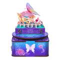 Butterfly and Flowers 3d Model Hand Tear Diy Paper Art Craft Paper Cube Time Piece 3d Notes Pad with Music Base