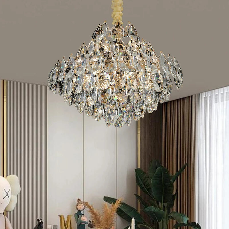 2025 New Crystal Chandelier Luxury for Hotel Lobby Villa Decoration Crystal Chandelier Flor Wedding Dining Table Unique for Home