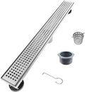 24 Inch 304 Stainless Steel Brushed Nickel Rectangle Linear Shower Drain for Bathroom