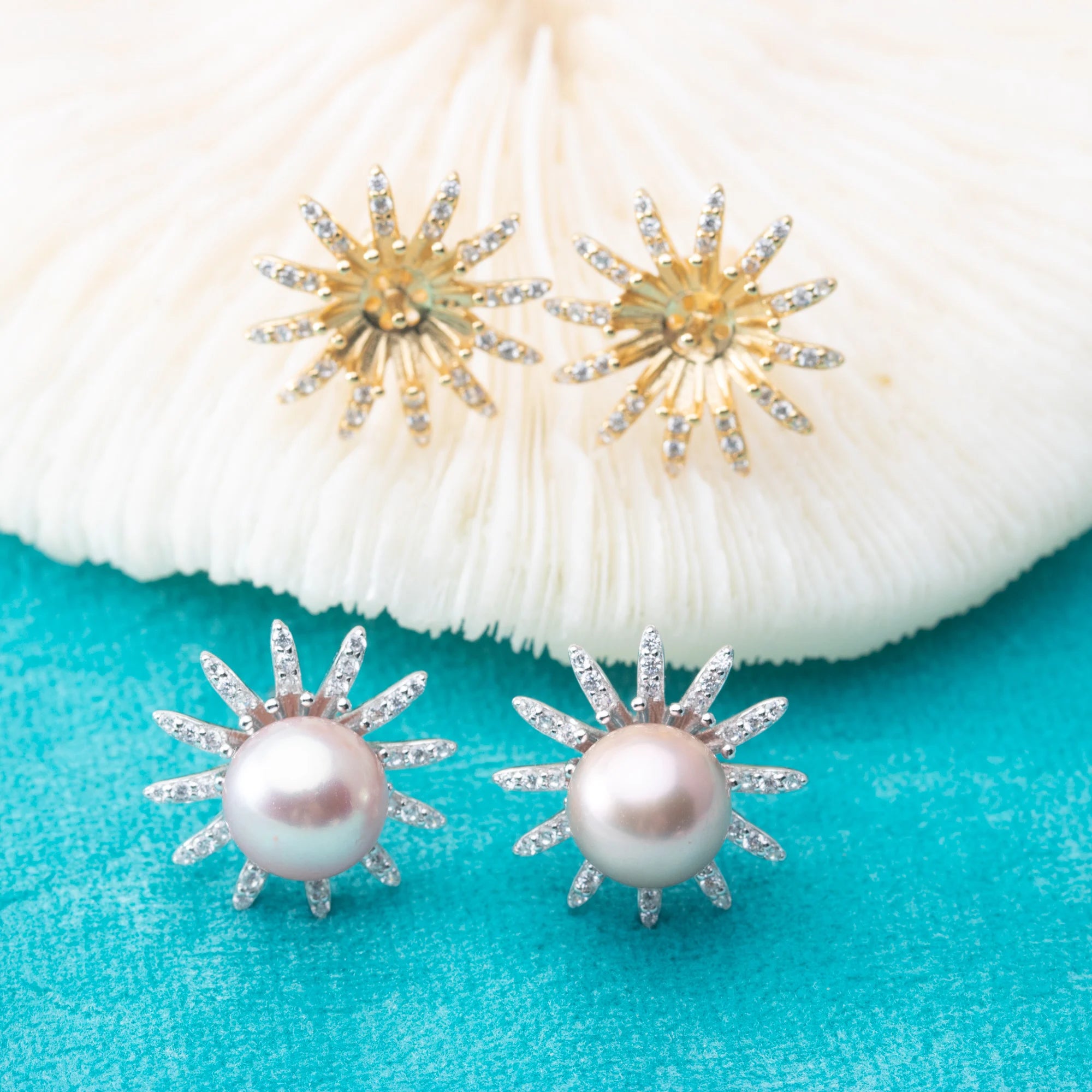 E010830 S925 Pearl Earring 925 Sterling Silver DIY 7-8mm Natural Freshwater Pearl Stud Earring for Women