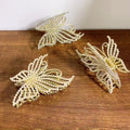 New Arrival Elegant Butterfly Metal Hair Claw Clips 11CM Pearls Rhinestones Hair Claw Clamp for Woman Girls Thick Hair