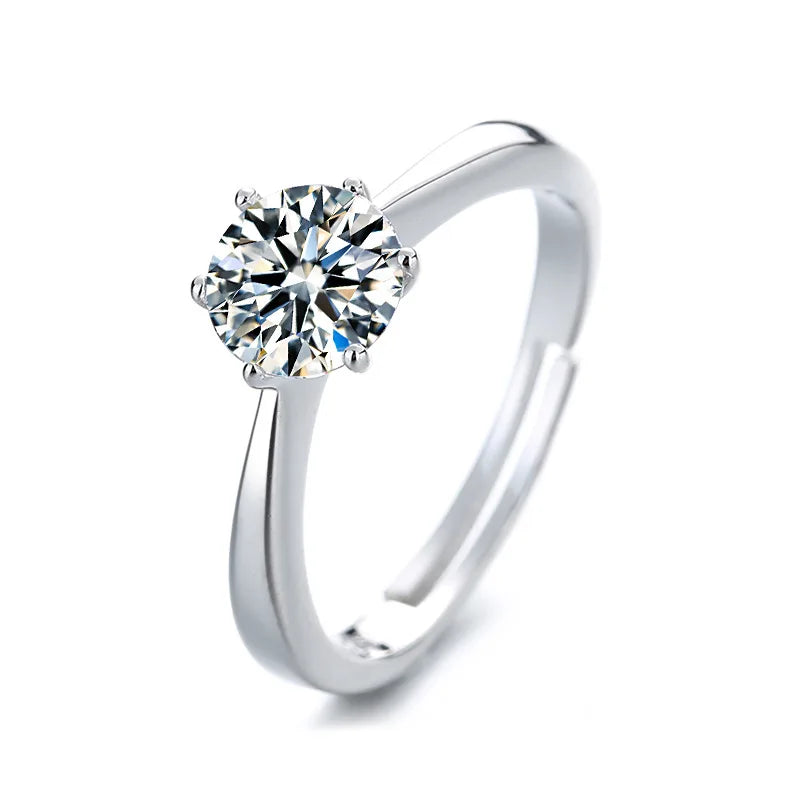 Simple Sterling Diamond CZ Diamond Wedding Ring for Engagement Wedding Jewelry Gift