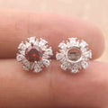 Sterling Silver 4mm/5mm/6mm Semi Mount Stud Earrings Empty Support Blank Claws Setting Base Without Center Stone for DIY Inlay