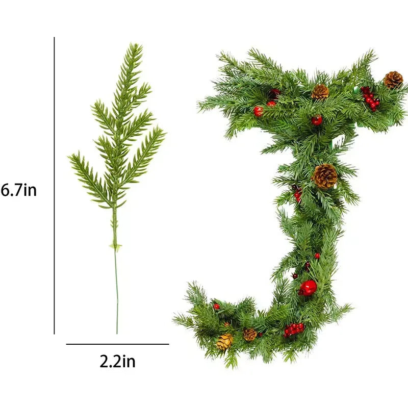 Hot Selling Artificial Christmas Tree Branches Twig Ornaments Decorative Handmade Plastic Green Indoor Outdoor