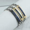 Adjustable Length Wristwatch Strap 316 Stainless Steel Chain Link Bracelets with Swarovski Crystals PVD Plating Waterproof