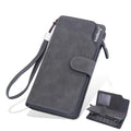 Baellerry 2023 New Style Surface Matte PU Leather Long Clutch Zipper Wallets for Men With Handle StrapMale Cell Phone Bags