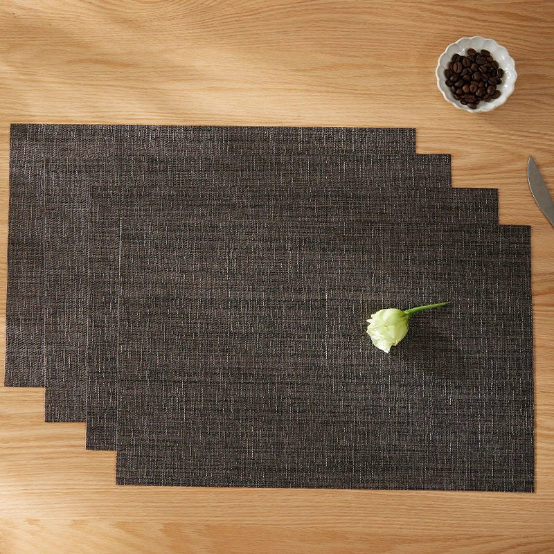 Tabletex Wholesale Factory Heat-Resistant Rectangle Vinyl Placemat Eco-Friendly Washable PVC Dining Table Mats for Parties