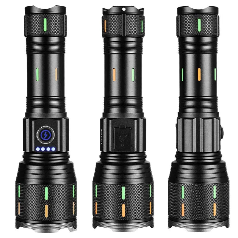 Aeternam White Laser P50 Fluorescence Power Bank Telescopic Zoom Waterproof Rechargeable Usb Led Tactical Torch Light Flashlight